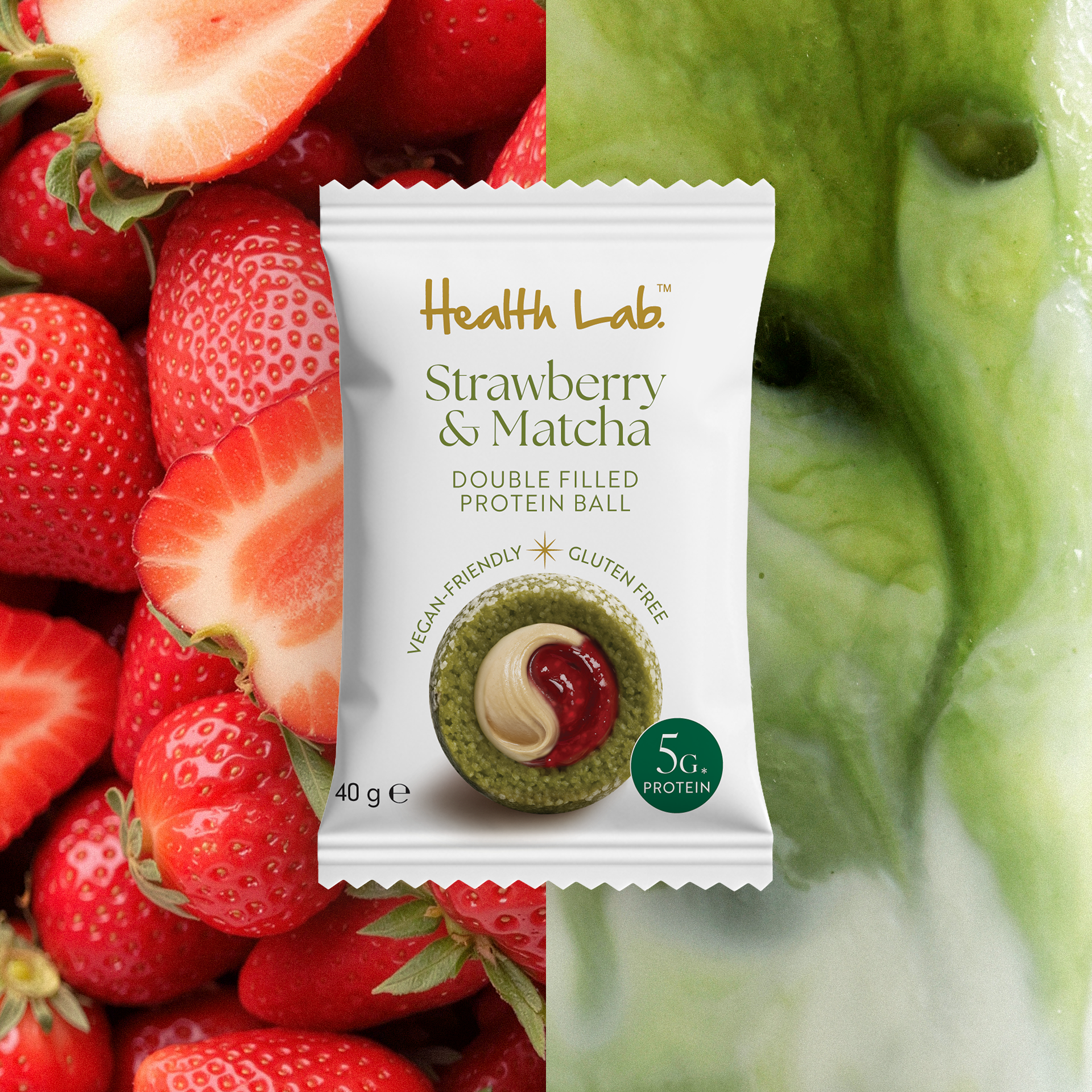 Strawberry &amp; Matcha Double Filled Protein Balls (12 Balls)